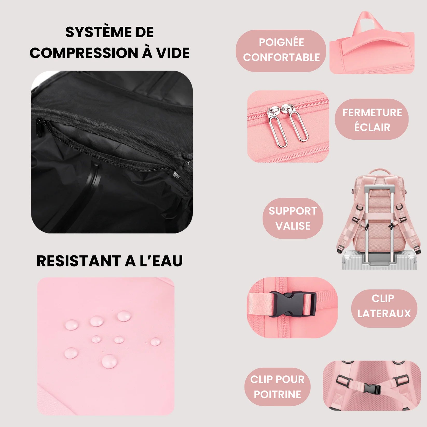 Sac de voyage à compression Rose Bagera™